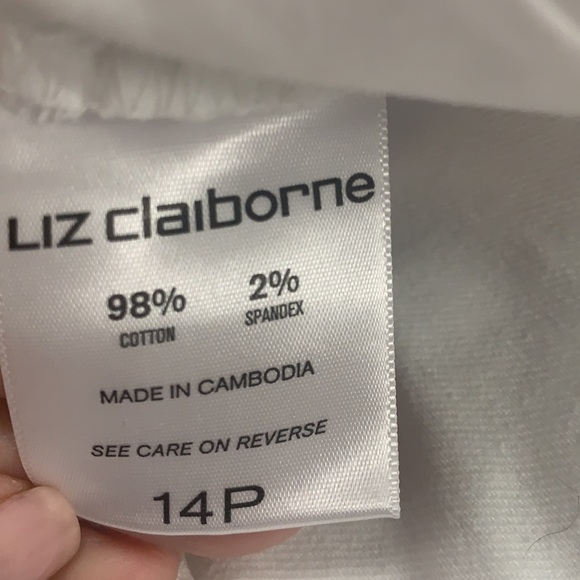 Liz Claiborne white denim long shorts petite size 14 - Picture 7 of 8